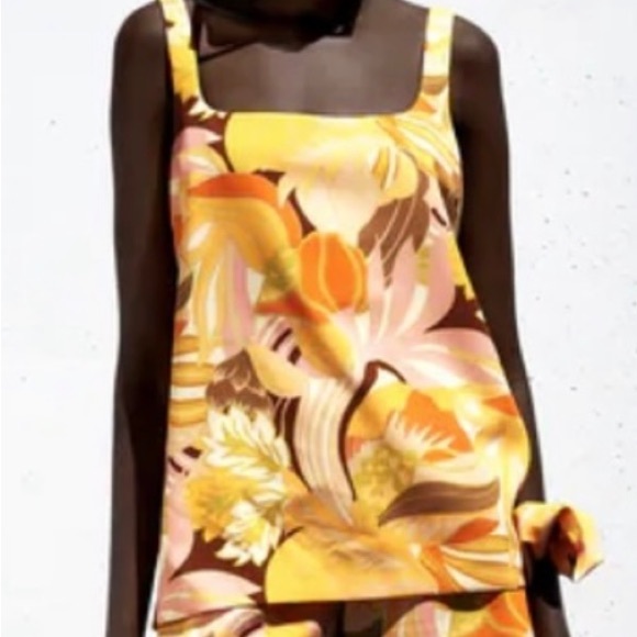 ZARA NWT! PRINTED TOP  MULTICOLORED SIZE LARGE - Picture 2 of 4